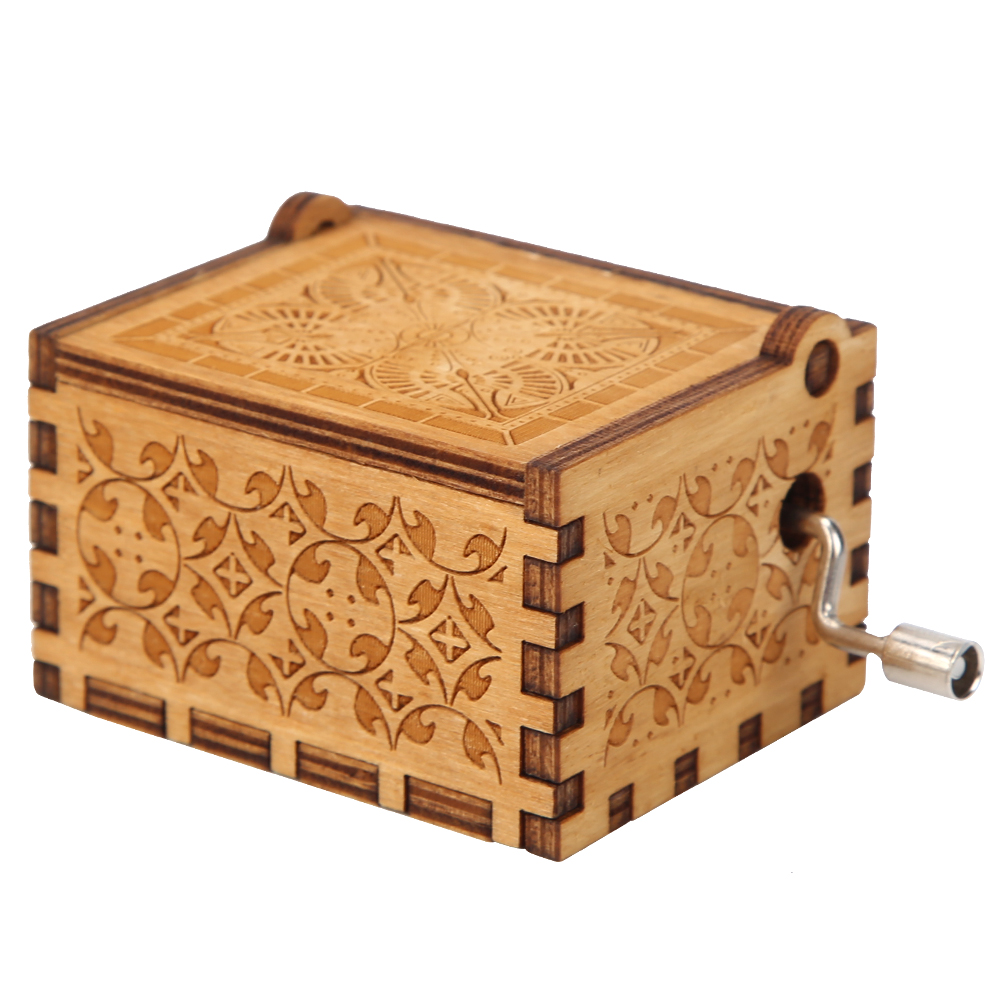 thumbnail image 3 of Caja de música tallada de madera con Melody Vintage Music Box Decoración del hogar Hermoso aparato musical tallado Hecho a mano para niñas para niños, 3 of 8