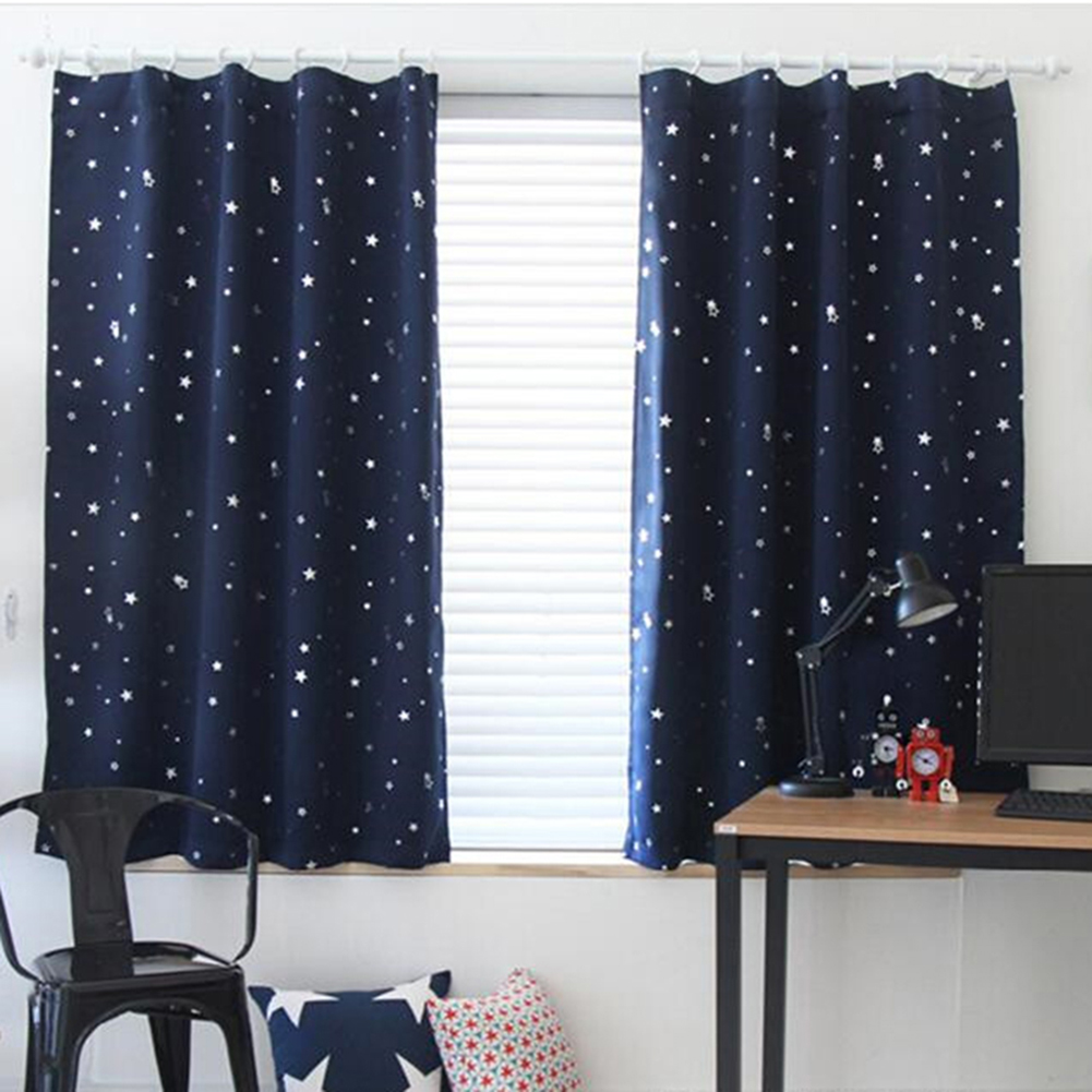 thumbnail image 3 of Tratamientos de ventana Cortinas de pantalla Polyester Drafes Sombreado Estrellas de la sala Dormitorio Sala de estar con 4 ganchos, 3 of 9