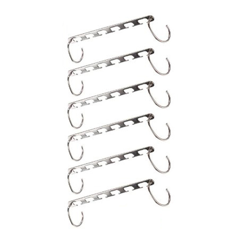 thumbnail image 3 of Hanger de hierro 6pcs Soporte de ropa mágica Anti-Rust Hangers Organizador de vestuario de conveniencia Non-deslizamiento para armario pequeño pequeño Armario, 3 of 9