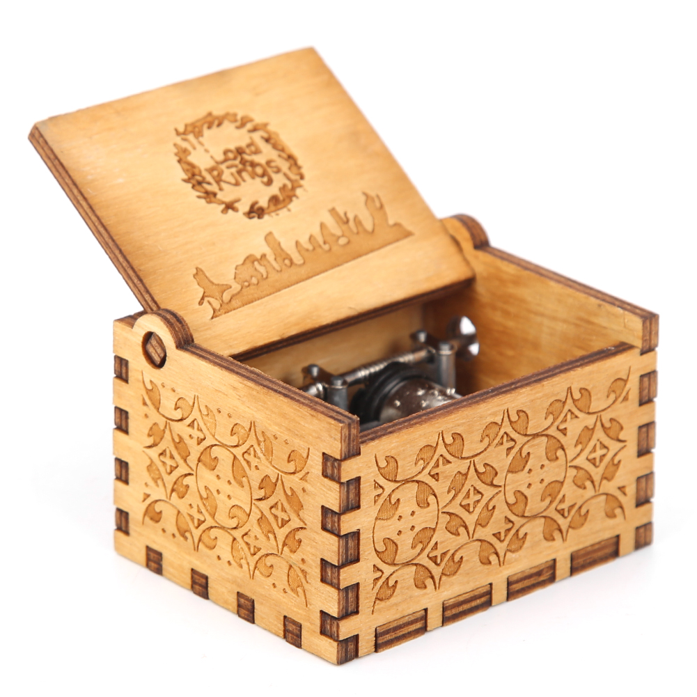 thumbnail image 4 of Caja de música tallada de madera con Melody Vintage Music Box Decoración del hogar Hermoso aparato musical tallado Hecho a mano para niñas para niños, 4 of 8